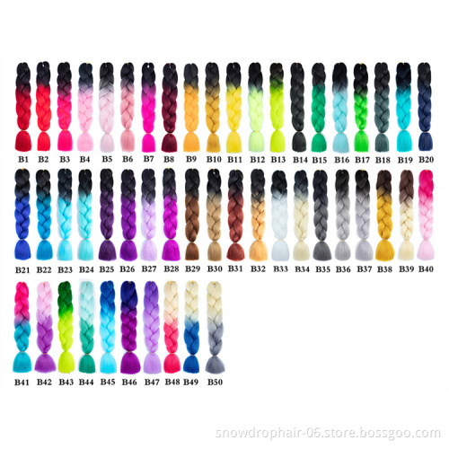 Hot Sale Wholesale Cheap Rich Braid Synthetic Size Crochet Hair Braids Braiding Hair Jumbo Two Tone